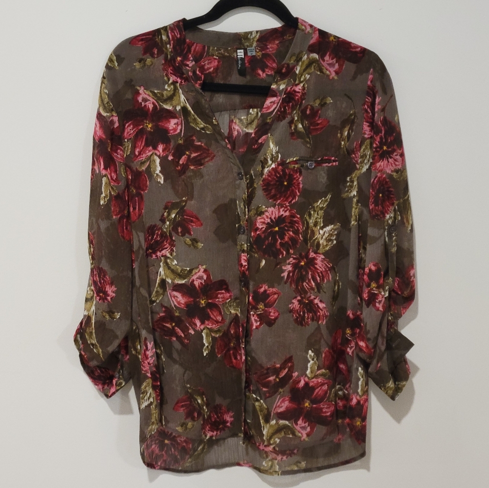 KUT FROM THE KLOTH CHIFFON FLORAL BLOUSE Sz: M